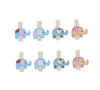 PRETYZOOM 40pcs Original Wooden Elephant Cartoon Mini Clips Photo Pegs for Office Home Rabbit Clip Easter Decorative Supplies