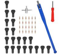 PRETYZOOM 43pcs Car Tire Valve Stem Removal Kit with Comfortable Grip and Sturdy Copper, Iron, Abs Tools for Motorcycles and Car Tires Featuring Simple Yet Reasonable Structure Design