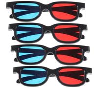 PRETYZOOM 4pcs 3d Glasses Plastic Red and Blue Movie Glasses for Adults Comfortable Universal Compatibility for Smartphone and Projector Viewing