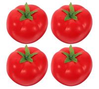 PRETYZOOM 4Pcs Artificial Foam Tomato Models 3D Garden Fake Plants Decorative Artificial Fruits for Home Kitchen Display and Educational Use