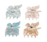 PRETYZOOM 4pcs Butterflies Hair Claw Clips Non-slip Hair Jaw Clamps for Women in Water Ripple Blue Floral Coffee White Purple Blue Pink