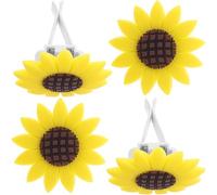 PRETYZOOM 4pcs Car Diffuser Vent Clip Sunflower Rubber Fresh Scent Air Vent Trim with Scent Card Slot for Car Interior Decoration