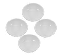 PRETYZOOM 4pcs Ceramic Evaporating Dishes 100ml Capacity with Smooth Edge Design and Precision Application, round Form with Spout for Heating Liquids in Chemistry Labs