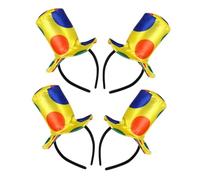 PRETYZOOM 4pcs Clown Hat Headband for Women and Funny Carnival Circus Headdress Fit Halloween Birthday Party Accessories Silly Hats for Adults