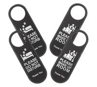 PRETYZOOM 4pcs Double Sided Hotel Door Hanger Signs Black Please Makeup Room Do Not Disturb Privacy Signs for Office Bedroom Bathroom Decor Lightweight