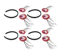 PRETYZOOM 4pcs Halloween Eyeball Hair Hoop Headbands for Women and Men, Spooky Plastic Costume Accessories with Lifelike Eye Design, Comfortable and Bendable for Trick or Treat Nights