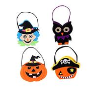 PRETYZOOM 4Pcs Halloween Felt Gift Bags Candy Pouches for Party Treats Cartoon Design Decorative Souvenir Tote for Halloween Celebration