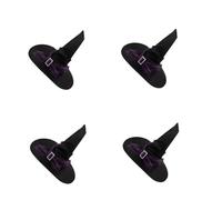 PRETYZOOM 4pcs Halloween Witch Hat for Women Lightweight Ruched Spider Web Mesh Wide Brim Wizard Cap with Veil Pointed Headwear for Halloween Costume Party and Cosplay Accessories
