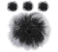 PRETYZOOM 4pcs Lapel Microphone Windscreen Muff Covers, Grey-black Furry Mic Windshield, Outdoor Wind Cover for Lavalier Microphones, Noise Reduction Protection