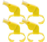 PRETYZOOM 4pcs Large Volume Dual-tone Ring Whistles for Coaches and Referees High-pitched Safety Football and Outdoor Sports Whistles with Yellow Finger Grip