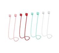 PRETYZOOM 4pcs Magnetic Earphone Strap Anti-lost Rope, Soft Silicone Wireless Earbuds Neck Lanyard for Sports, Compatible with Airpods, Colorful Red Pink Green White