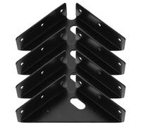 PRETYZOOM 4pcs Metal Corner Braces Stainless Steel Black for Wardrobes and Shelves, Hanging Cabinet Corner Support Brackets, Provides Additional Stability