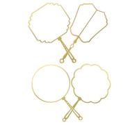 PRETYZOOM 4pcs Metal Fan Shaped Bookmark Set with Hollow Design and Comfortable Touch for Creative Projects and Book Reading, Elegant Golden Page Markers
