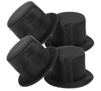 PRETYZOOM 4Pcs Mini Top Hat Snowman Hats for Crafts Small Decorative Doll Cap for DIY Christmas Party Lightweight Cloth Material for Handmade Crafts and Accessories