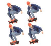 PRETYZOOM 4pcs Miniature Skateboarding Figurine Tiny People Model for Table Landscape Decoration Mini Human Figure for Display