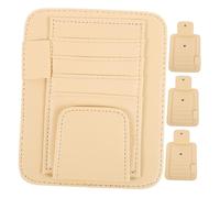 PRETYZOOM 4PCS Multi-pocket Car Visor Organizer Faux Leather Vehicle Visor Holder Pouch with Sunglass Storage Document and Card Holder for Suv and Truck Interior Keeps Essentials Accessible