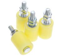 PRETYZOOM 4pcs Nylon Slide Gate Guide Roller for Rail Doors and Yard Gates Low Noise and Rust Proof with Steel Support and Reversing Railings