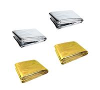 PRETYZOOM 4pcs Outdoor Emergency Thermal Blankets Double-sided Gold Silver Aluminum Foil Reflective Rescue Insulation Windproof Compact Survival Wraps