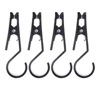 PRETYZOOM 4pcs Plastic Tent Hanging Clip with Unique Toothed Press Mouth Design for Camping Tent and Canopy, Easy to Remove Black Pp Clamp, for Outdoor Journey and Home Use