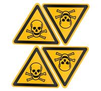 PRETYZOOM 4pcs Poisoning Warning Stickers Skull Decals Adhesive Safety Labels for Factory Use Caution Signs for Accident Prevention and Easy Application