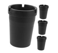 PRETYZOOM 4pcs Portable Car Ashtray Leakproof Plastic Cigarette Butt Bucket with Lid Compact Travel Trash Can Fits Cup Holders Easy to Clean Stylish Design for Journeys and Daily Commutes