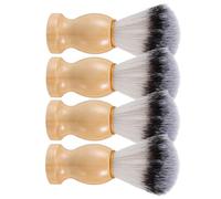 PRETYZOOM 4pcs Professional Shaving Brush for Men with Nylon Bristles and Varnished Wooden Handle, Cream Lather Brush that Lessens Tangled Strands and Lifts Residue from Beard Roots,