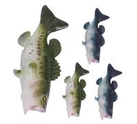 PRETYZOOM 4pcs Realistic Bass Fish Decor Artificial Sea Creature Models for Kitchen Display Food Photography Party Decoration Lightweight Simulation Animal Ornaments