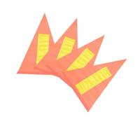 PRETYZOOM 4PCS Reflective PVC Safety Triangle Bicycle Flags 21x30x30cm with 6mm Pole Mount for Outdoor Cycling Warning and Visibility