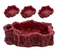 PRETYZOOM 4pcs Resin Worm Feeder Dish Reptile Water Dish with Spill Prevention Non-slip Appearance Premium Resin Material for Lizards and Small Animals Feeding