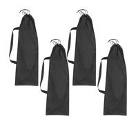 PRETYZOOM 4pcs Reusable Polyester Drawstring Umbrella Storage Bags Compact Travel Carry Pouches for Folding Umbrellas and Hiking Sticks Home Organisation Black