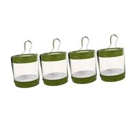PRETYZOOM 4pcs Round Clear Packaging Box with Lid Versatile Storage Box for Wedding Candy Handbag Retro Printed Design Medium