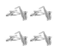 PRETYZOOM 4pcs Saxophone Brooch Set for Music Lovers, Copper Instrument Lapel Pins with Polished Detail and Lasting Gloss, Suitable for Hats and Sweaters on Casual and Stage Occasions