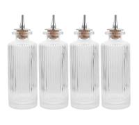 PRETYZOOM 4pcs Sealing Bitters Bottle Dasher Top Bottle Coffee Syrup Dispenser Bitters Dropper s with Dasher Top Mini s s Bar s Wood Transparent