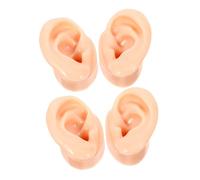 PRETYZOOM 4pcs Silicone Ear Model Soft Flexible Fake Ear Mannequin for Acupuncture Practice and Piercing Training Realistic Mold for Display and Jewelry Showcase