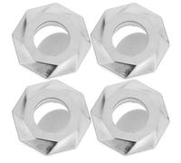 PRETYZOOM 4pcs Sink Overflow Cover Ring, Basin Trim Overflow Cover, ABS Silver Insert Cap for Basin and Kitchen Sink, Bathroom and Kitchen Use