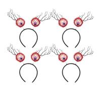 PRETYZOOM 4pcs Spooky Halloween Bloody Eyeball Headband Set for Adults, Plastic Costume Party Headwear with Secure Fit and Photo-ready Design for Trick or Treat Nights