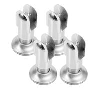 PRETYZOOM 4pcs Stainless Steel Restroom Partition Bracket Adjustable Toilet Partition Support Feet with Fixing Effect for Public Toilets, Height Range 55-60mm, Silver