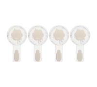PRETYZOOM 4pcs Strong Suction Cup Hooks for Bathroom and Kitchen No Drilling Vacuum Hangers Base and White Hook Rotatable Towel and Utensil Holder for Glass Tile Walls