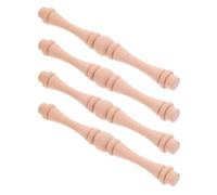 PRETYZOOM 4pcs Unfinished Wood Balusters Spindles for Staircase, Natural Wooden Stair Baluster Set for Indoor Home and Restaurant Decor, DIY Craft Woodturning Columns