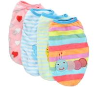 PRETYZOOM 4pcs Warm Flannel Pet Clothes for Small Dogs, Comfortable and Skin-friendly Dog Vests with Adorable Simple Patterns, for Holiday and Festival Outfits