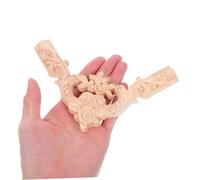 PRETYZOOM 4pcs Wood Carved Flower Applique Corner Onlay Unpainted Furniture Decoration Decals for Headboard Cabinet Mirror Sofa Side Table Tv Stand Floral Design for Ceiling and Home Living
