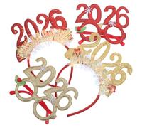 PRETYZOOM 4pcs Year Headbands Festive Hairbands with Sparkly Glasses Cheerful Design for Holiday Parties Countdown Celebrations Themed Gatherings