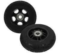 PRETYZOOM 5-Inch Heavy Duty Shopping Cart Caster Wheels 2Pcs Silent Rubber Wheels with Plastic Core for Utility and Grocery Trolleys