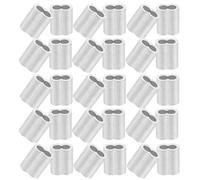 PRETYZOOM 50pcs Aluminum Double Hole Cable Crimping Sleeves for 6mm Steel Wire Rope with Enhanced Stability and Corrosion Resistance, for Stage Equipment Suspension and Static Installations