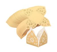 PRETYZOOM 50Pcs Elegant Wrappers Hollow Truffle Holders for Weddings Birthdays Parties Decorative Candy Boxes with Lace Trim for Festive Occasions
