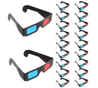 PRETYZOOM 50pcs Foldable Paper 3d Glasses with Black Frame for Tv Shows and Internet Videos, Lightweight Flat Design for Stereoscopic Viewing and Science Experiments