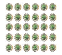 PRETYZOOM 50pcs Green Glass Rhinestone Sunflower Buttons for Sewing with Sparkling Effect and Easy to Sew Alloy Backing, Creative DIY Costume and Crafts Accessories