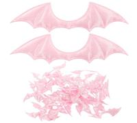 PRETYZOOM 50pcs Mini Bat Wing Headdress, Pink Satin Wing Shape Clothing Decor, Multi-function Costume Accessory for Party, Lightweight, Stronger more Comfortable