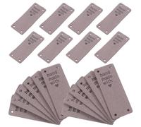 PRETYZOOM 50pcs Pu Leather Label Embossed Handmade Sew-on Tags for Hats and Coats, Flexible and Comfortable Touch, for Knit DIY Apparel and Handmade Projects
