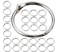 PRETYZOOM 50pcs Silver Metal Loose Leaf Binder Rings with Strong Hold and Sturdy Design, Large Key Rings Suitable for Office Workers and Painters, for Photo Albums and Book Binder Notebooks